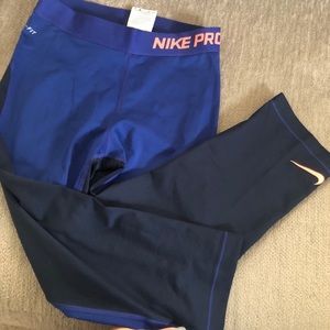 Nike crop dri-fit leggings, dual toned, size small